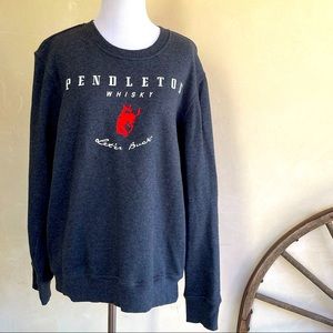 PENDLETON WHISKY Let’er Buck Western Rodeo Horse Cowboy Sweat Shirt L VERY RARE!